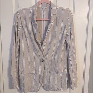 Linen striped blazer